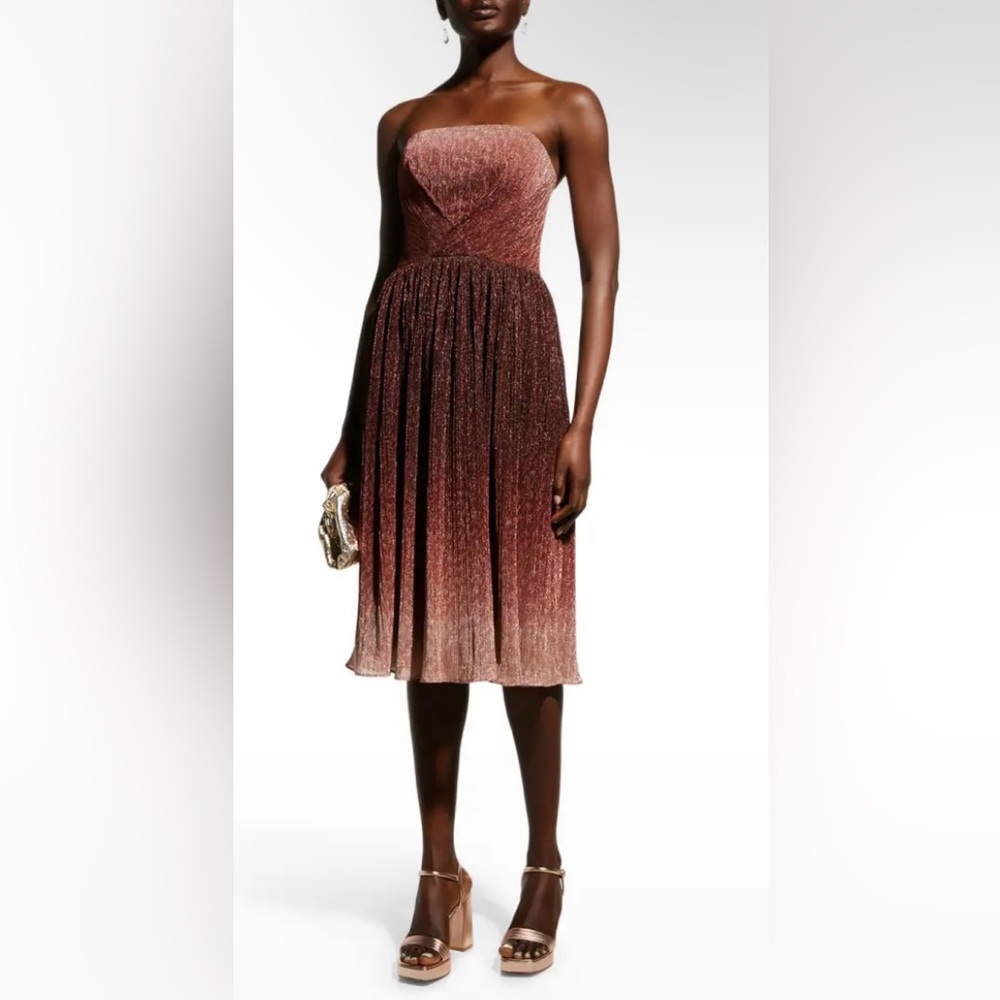 NWT Dress the Population Nadine Strapless Ombré Shimmer Dress